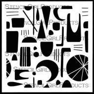 Mid Century Modern Vibe 3 Stencil (S585) designed by Jennifer Evans for StencilGirl (6 inch by 6 inch)