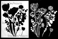 Wildflowers Botanical Mask Stencil (L910) designed by Rae Missigman for StencilGirl (9 inch by 12 inch)