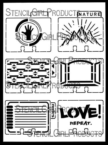Regular Master Sheet Large Rectangle Stencil (L972) designed by Tina Walker for StencilGirl (9 inch by 12 inch)