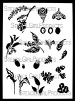 Heirloom Leaves and Pods Stencil 9 inch by 12 inch (LL1075) by Rae Missigman for StencilGirl