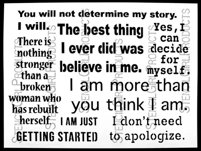Own Your Story Stencil 9 inch by 12 inch (LL1079) by Carolyn Dube for StencilGirl