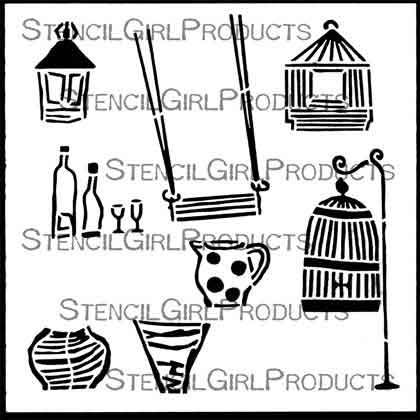 Habitat Decor Stencil (S458) designed by Angela Cartwright for StencilGirl (6 inch by 6 inch)