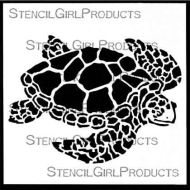 Sea Turtle Small Stencil (S417) designed by June Pfaff Daley for StencilGirl (6 inch by 6 inch)