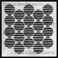 Striped Circles 6 Stencil (S089) designed by Terri Stegmiller for StencilGirl (6 inch by 6 inch)