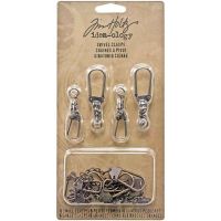 Tim Holtz Idea-Ology (*UK ONLY*) Metal Swivel Clasp W/Chain 2.78" To 3.75" 12/Pkg (TH92677)