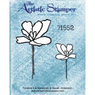 Flowers 2 & Numerals A6 Rubber Stamp by Sarah Anderson for The Artistic Stamper (cling mounted)
