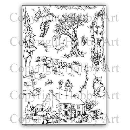 Walking Home (CS332D) A5 Hobby Art Stamp set by Sharon File